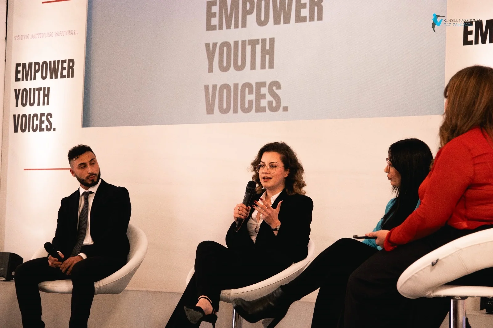 Eve Borg Bonello with Partit Nazzjonalista leaders at public gathering